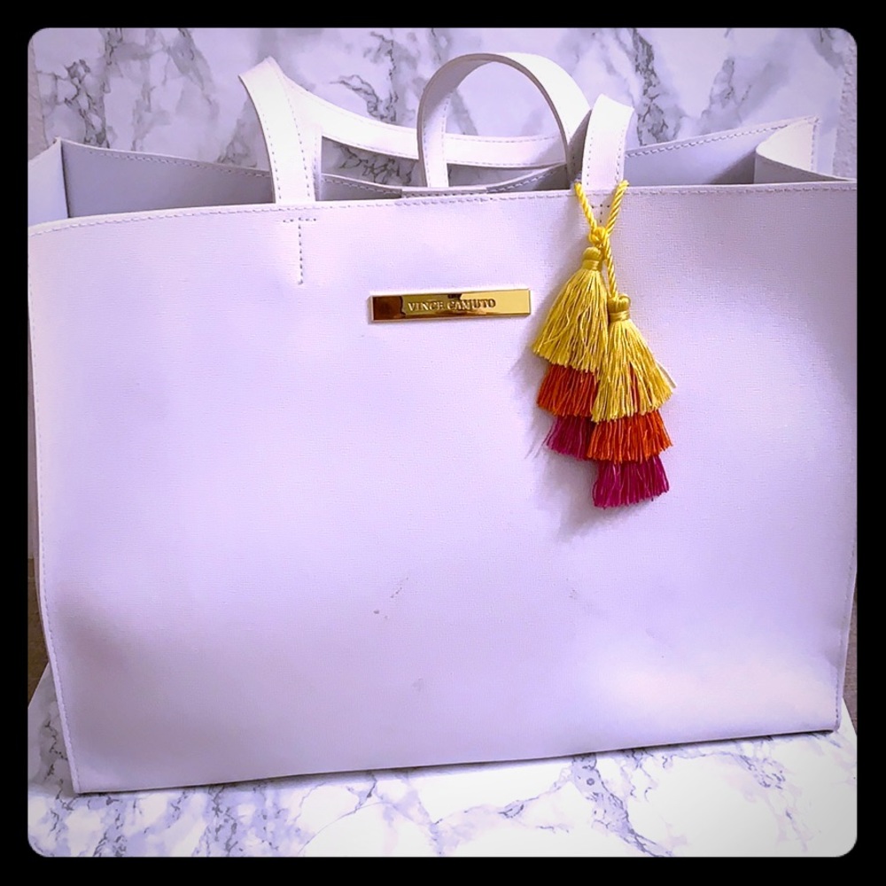 Vince Camuto White Beach Bag